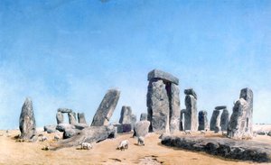 Moutons paissant à Stonehenge - William (1789 1862) Turner