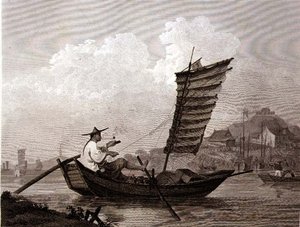 Économie de Temps et de Travail Exemplifiée par un Batelier Chinois, gravé par Thomas Medland (1755-1823) publié par G. Nicol - William (after) Alexander
