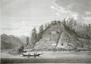 Village des Indiens amicaux à l