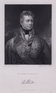 Sir Thomas Picton, général gallois des guerres napoléoniennes tué à la bataille de Waterloo - William (after) Beechey