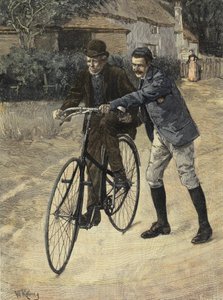 Apprendre au vieux père. Gravure d