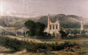 Abbaye de Byland depuis le sud-ouest, de 