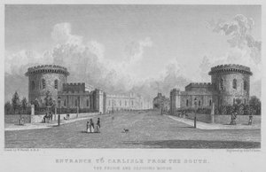 Entrée à Carlisle depuis le sud, la prison et la maison des sessions