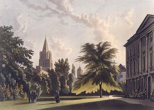 Extérieur du Corpus Christi College et de la Cathédrale Christ Church, illustration de 
