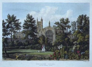 Collège de Winchester depuis le jardin du Warden, de 