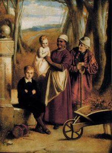 Deux enfants, nourrice et vieil homme - William (attr. to) Mulready
