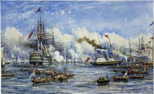 Visite de Sa Majesté au navire amiral le 11 août - William Adolphus Knell
