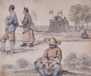 Figures chinoises (dont un archer)
