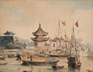 Scène chinoise (Temple et Shinsan) - William Alexander