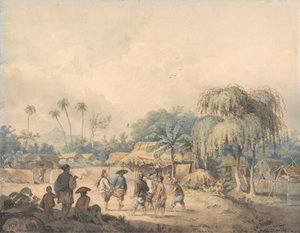 Autochtones de Cochin jouant au volant en Chine - William Alexander