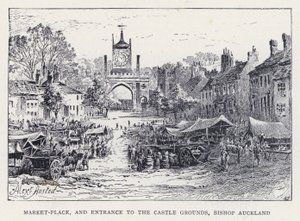 Place du Marché et Entrée des Jardins du Château, Bishop Auckland
