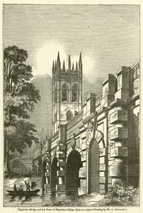 Pont de Magdalen et la tour du collège de Magdalen - William Alfred Delamotte