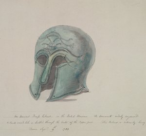 Ancien casque en laiton du British Museum, Holborn, Londres, 1784