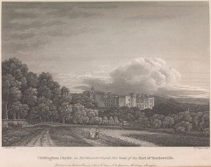 Château de Chillingham dans le Northumberland, le siège du comte de Tankerville (publié par W. Angus) : Planche 62 ; page 62 (Volume Un) - William Angus