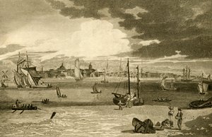 Vue de Liverpool, depuis le ferry, Lancashire, 1808