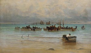 Chargement de poissons à marée basse, St. Ives