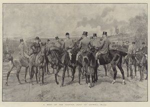Un rendez-vous de la chasse de Grafton à Astwell Mills - William Barnes Wollen