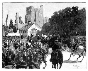 Arrivée de la reine Victoria à Kelso, Écosse, 1887