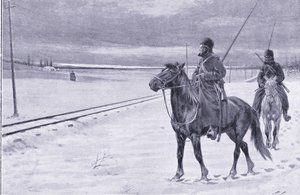 Garde du chemin de fer près de Moukden, illustration de l