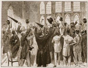Réunion de Jingoes à Guildhall, Londres, 1878, illustration de 
