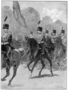 Revue de la 1ère Brigade de Yeomanry par la reine dans le parc de Windsor, 1894 - William Barnes Wollen