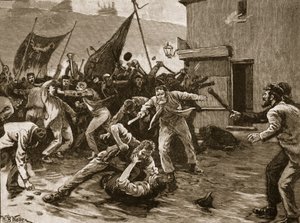 Émeutes à Belfast, 1886, illustration de 