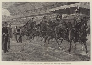 Le tournoi militaire au Royal Agricultural Hall, Royal Horse Artillery au galop - William Barnes Wollen