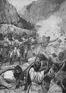 Les Punjabis, après avoir tiré une volée, se sont précipités et les ont chargés à la baïonnette, vers 1897, 1902