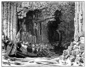 La visite royale à la grotte de Fingal, Staffa, Écosse, 1847, 1900 - William Barnes Wollen