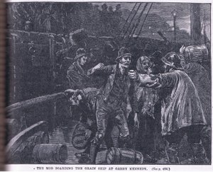 La foule embarquant sur un navire de grains à Garry Kennedy AD 1841 - William Barnes Wollen
