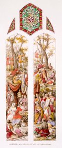 Le roi Alfred à Athelney, Somerset, avec ses partisans, vers 1880 - William Bell and Boyd, Alice Scott