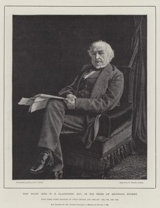 Le Très Honorable W E Gladstone, MP, dans sa chambre à Downing Street - William Biscombe Gardner