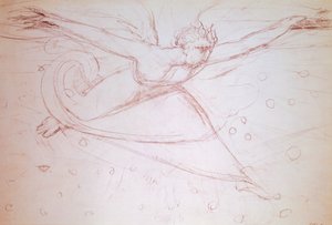 Ange marchant, dessin par William Blake (1757-1827)