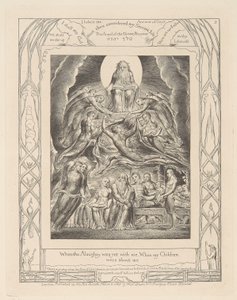 Le Livre de Job, Planche 2, Satan devant le trône de Dieu - William Blake