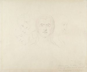 Cinq têtes visionnaires de femmes, vers 1820