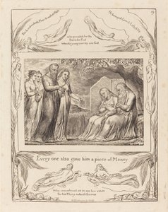 Job acceptant la charité - William Blake