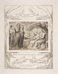 Job acceptant la charité, des Illustrations du Livre de Job, 1825-26 - William Blake