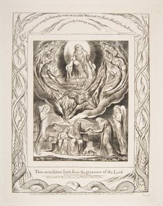 Satan sortant de la présence du Seigneur, des Illustrations du Livre de Job, 1825-26 - William Blake
