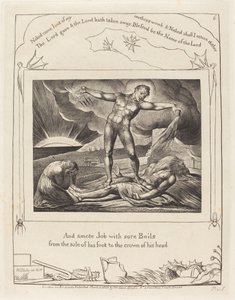 Satan frappant Job avec des furoncles, 1825 - William Blake