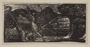 Le Berger chasse un loup, des Pastorales de Virgile de Thornton - William Blake