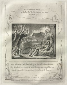 Le Livre de Job : N° 7, Et quand ils levèrent les yeux de loin et ne le reconnurent pas, ils élevèrent leurs voix et pleurèrent - William Blake
