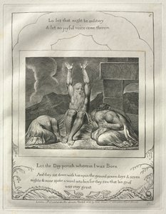 Le Livre de Job : No. 8, Que périsse le jour où je suis né, 1825 - William Blake