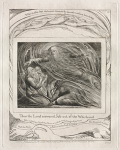 Le Livre de Job : Pl. 13, Alors le Seigneur répondit à Job du milieu de la tempête - William Blake