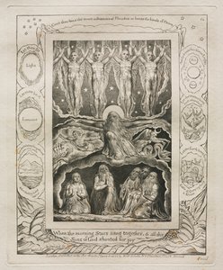 Le Livre de Job : Pl. 14, Quand les étoiles du matin chantaient ensemble, et tous les fils... - William Blake