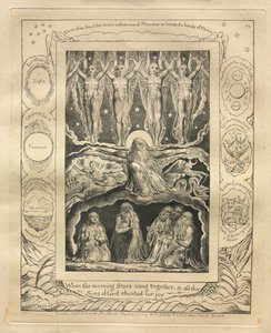 Le Livre de Job : Pl. 14, Quand les étoiles du matin chantaient ensemble, et tous les fils de Dieu..., 1825 - William Blake