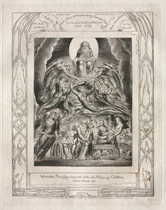 Le Livre de Job : Pl. 2, Quand le Tout-Puissant était encore avec moi, Quand mes enfants étaient autour de moi - William Blake