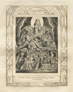 Le Livre de Job : Pl. 2, Quand le Tout-Puissant était encore avec moi, Quand mes Enfants étaient autour de moi - William Blake