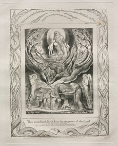 Le Livre de Job : Pl. 5, Alors Satan sortit de la présence du Seigneur, 1825 - William Blake