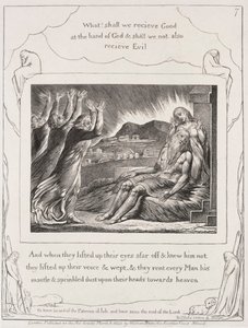 Le Livre de Job : Pl. 7, Et quand ils levèrent les yeux, 1825 - William Blake