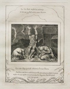 Le Livre de Job : Pl. 8, Que le jour périsse où je suis né - William Blake
